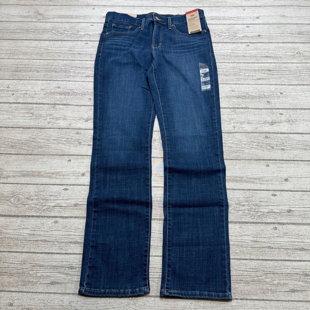 NEW Levi' 314 Jeans Women's 12 Blue Dark Wash Hypersoft Denim Shaping Straight